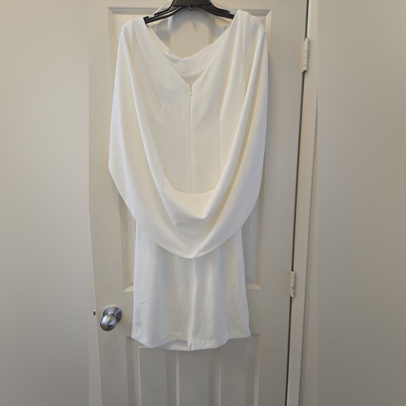 NWT Betsy & Adam “Jordan” Short Scuba Crepe Draped Back Dress - Picture 6 of 7